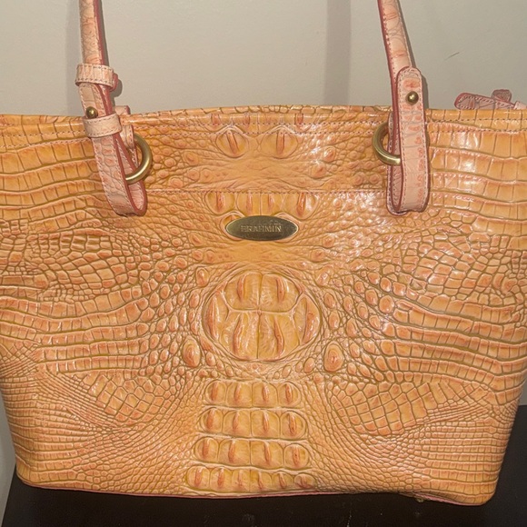 Brahmin Light Brown Croc-Embossed Tote - Picture 15 of 16